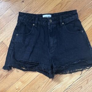 ROLLA'S Black Jean Shorts Distressed Casual